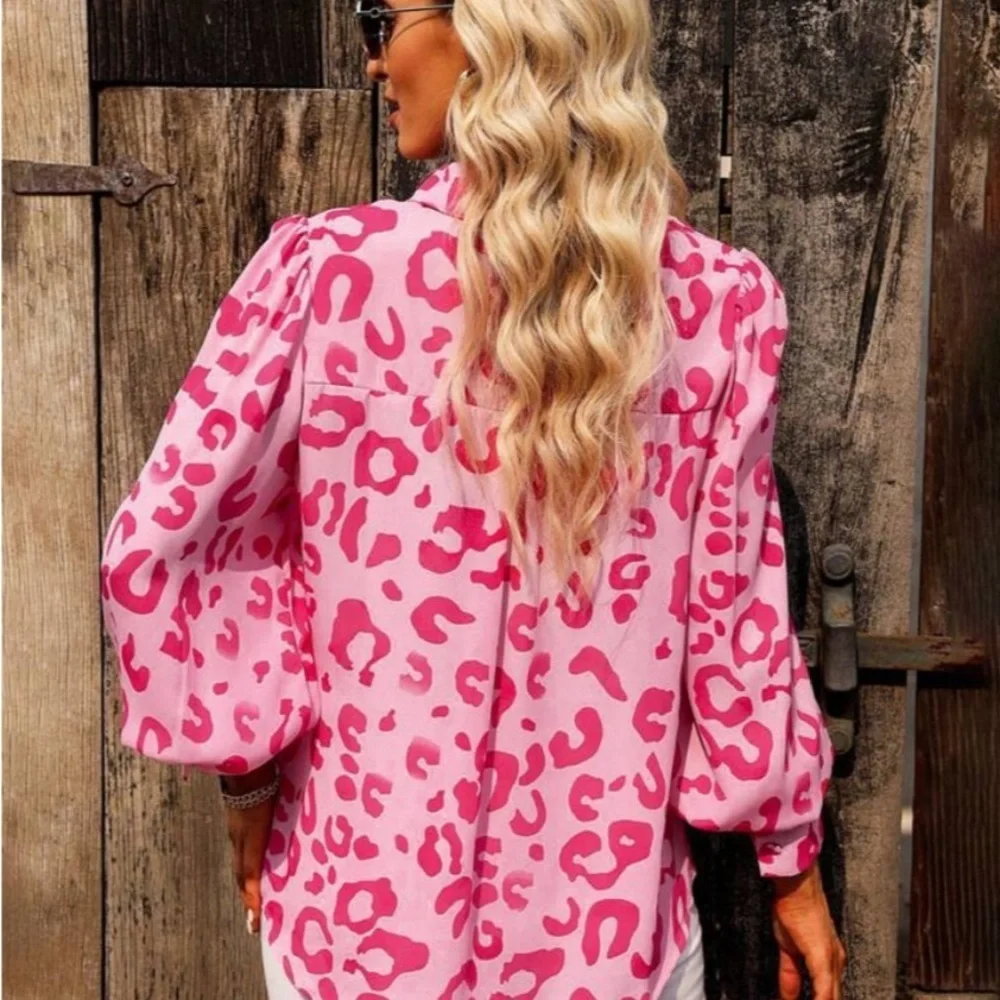 💕Acelitt Allover Print Button Front Shirt - Picture 3 of 7